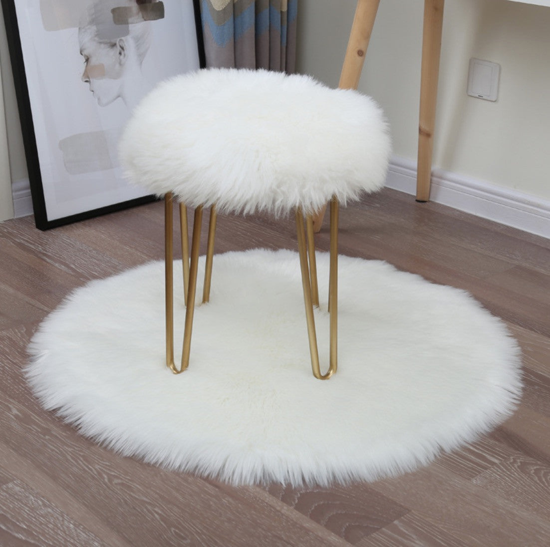 Tappeto peloso tondo