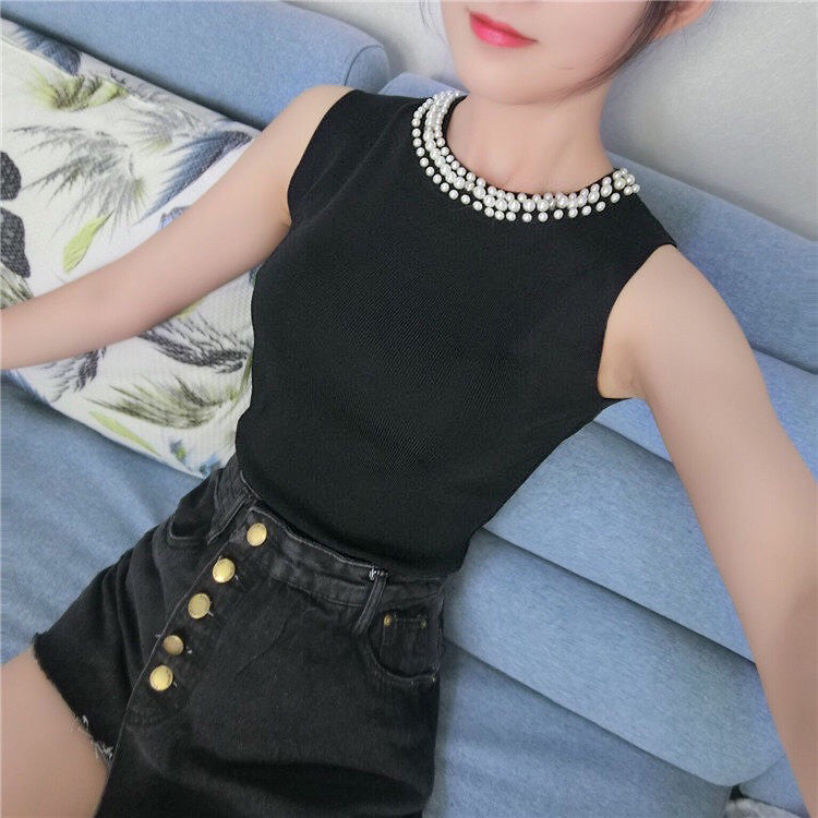 Maglioncini smanicati collier