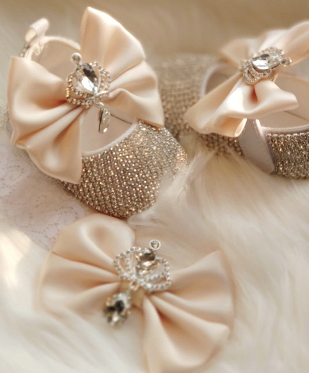 Set scarpine-fiocco cristalli principessa baby Sissy