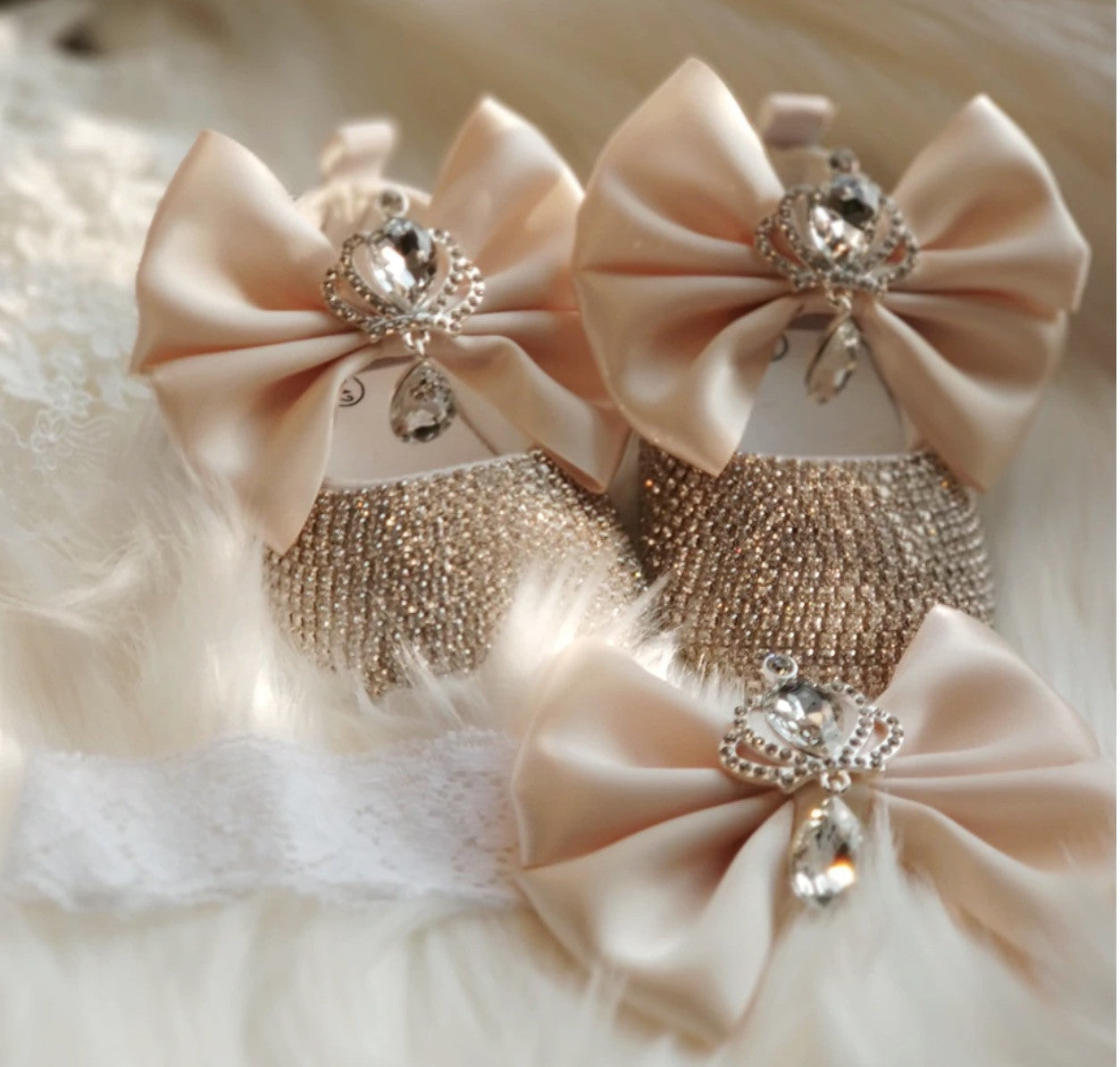 Set scarpine-fiocco cristalli principessa baby Sissy