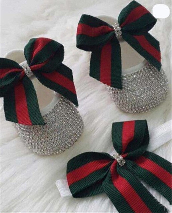 Set scarpine-fiocco cristalli principessa baby Sissy