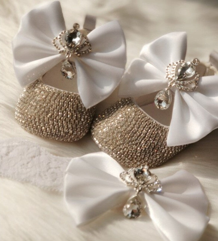 Set scarpine-fiocco cristalli principessa baby Sissy