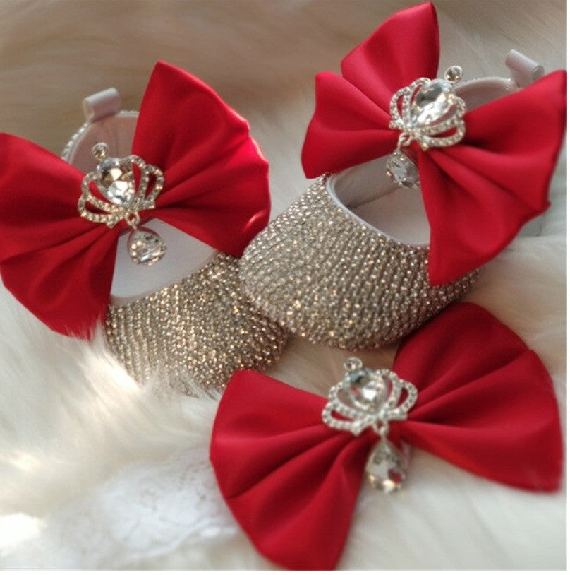 Set scarpine-fiocco cristalli principessa baby Sissy