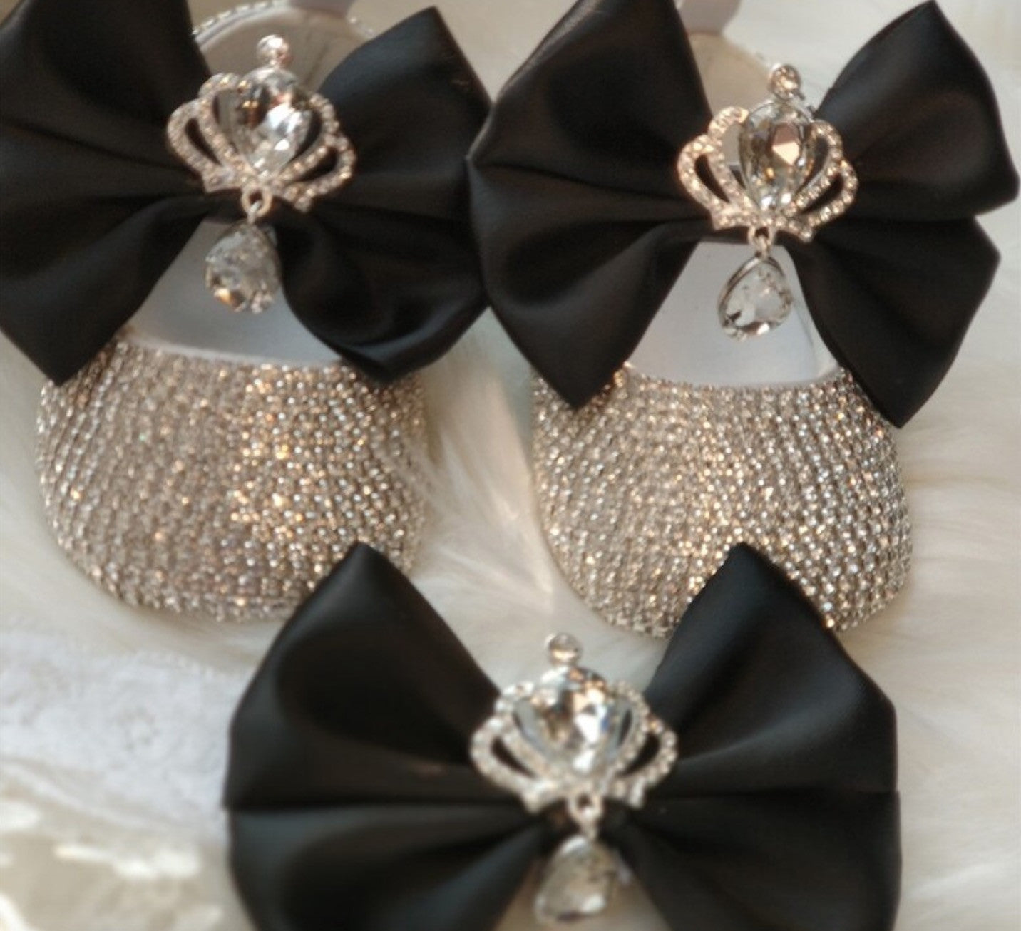 Set scarpine-fiocco cristalli principessa baby Sissy