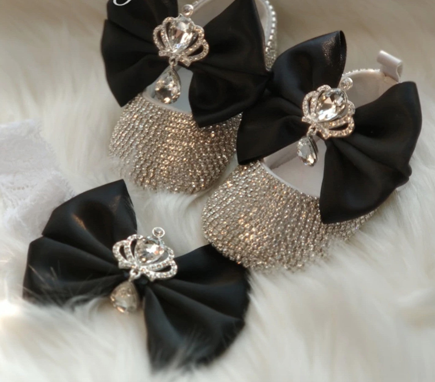 Set scarpine-fiocco cristalli principessa baby Sissy