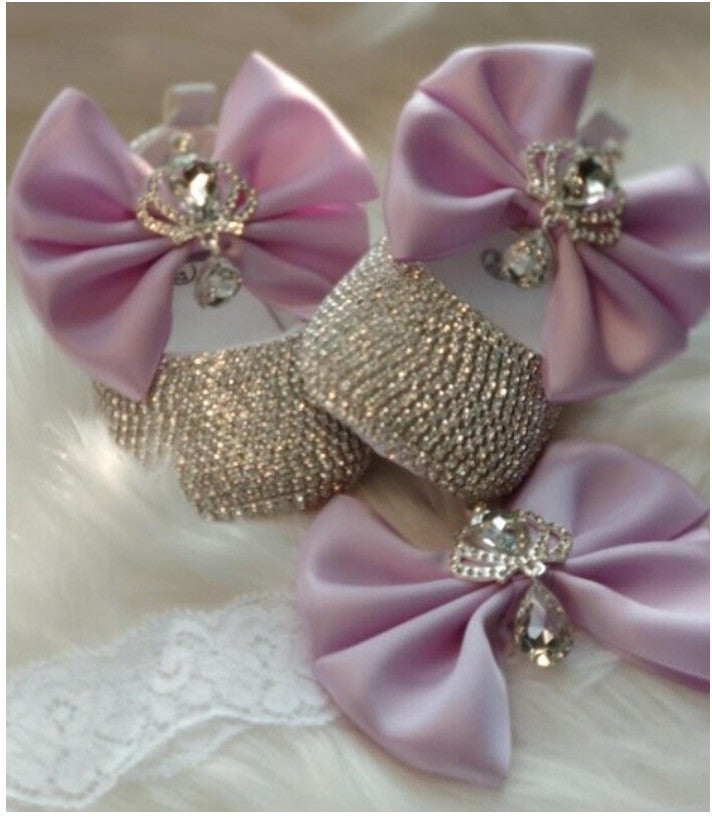 Set scarpine-fiocco cristalli principessa baby Sissy