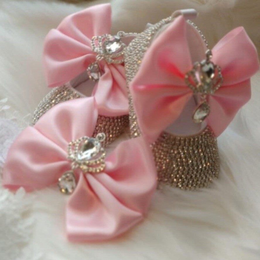 Set scarpine-fiocco cristalli principessa baby Sissy