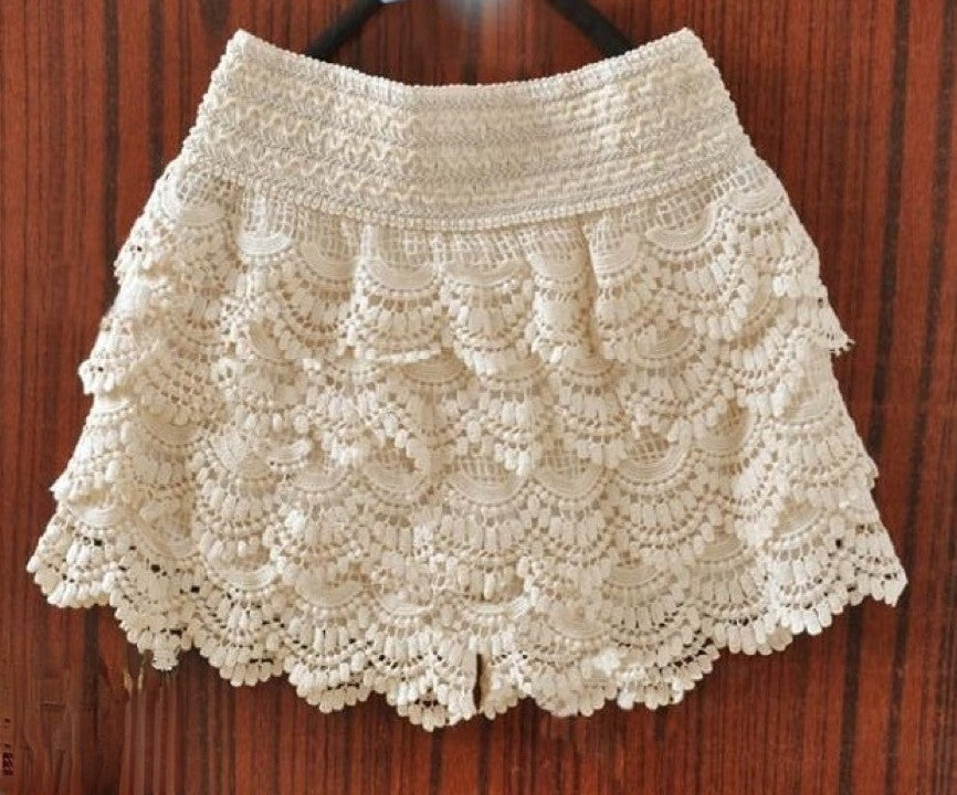 Shorts in pizzo Ramona variante nera — Dream Shop