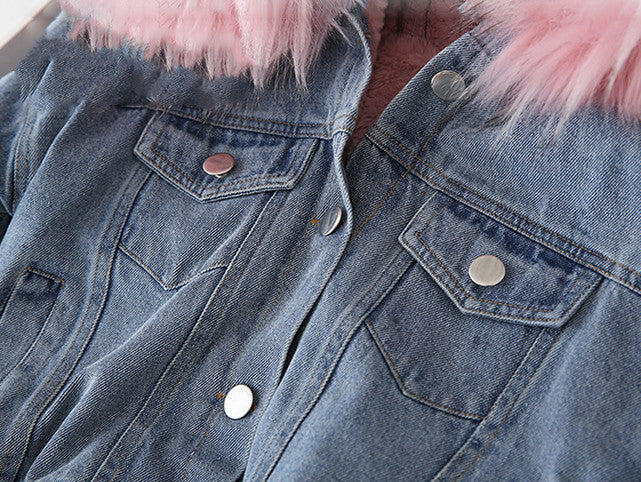 Giubbino baby jeans ecofur colors