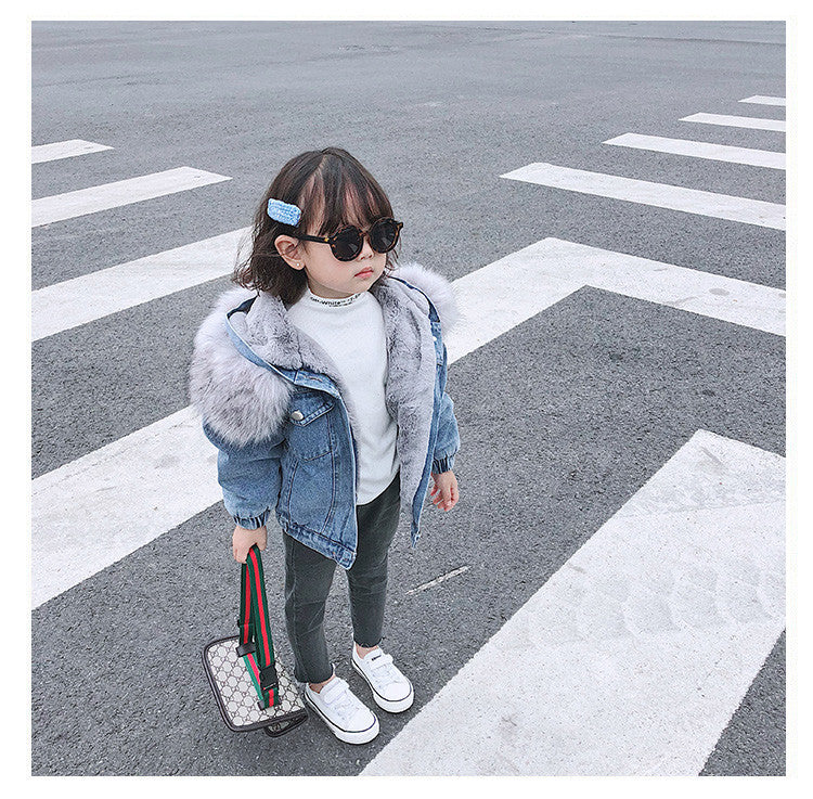 Giubbino baby jeans ecofur colors