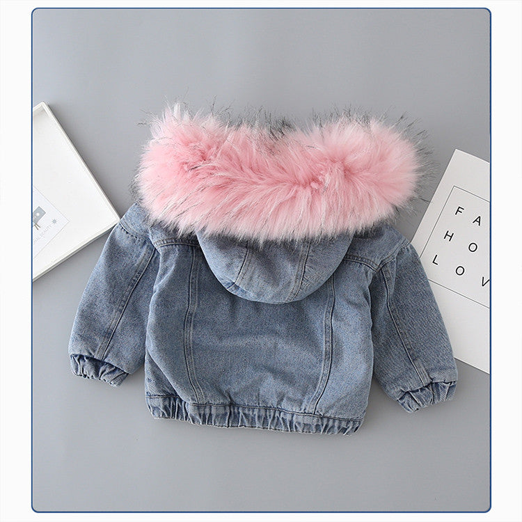 Giubbino baby jeans ecofur colors