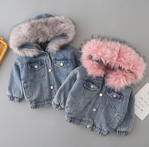 Giubbino baby jeans ecofur colors