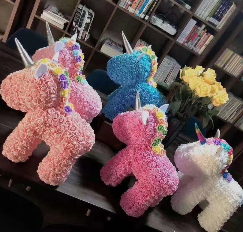 Unicorno di rose 3D