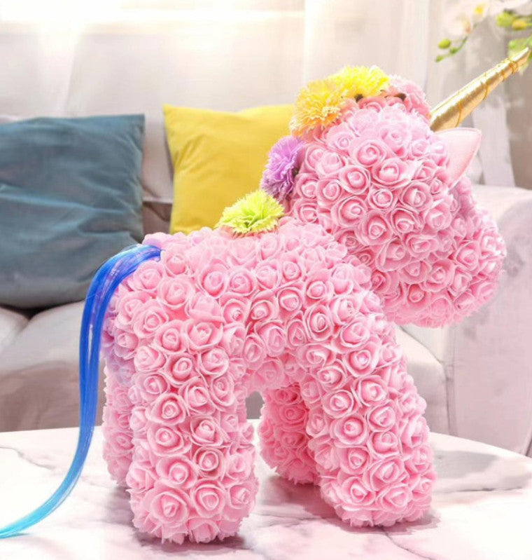 Unicorno di rose 3D