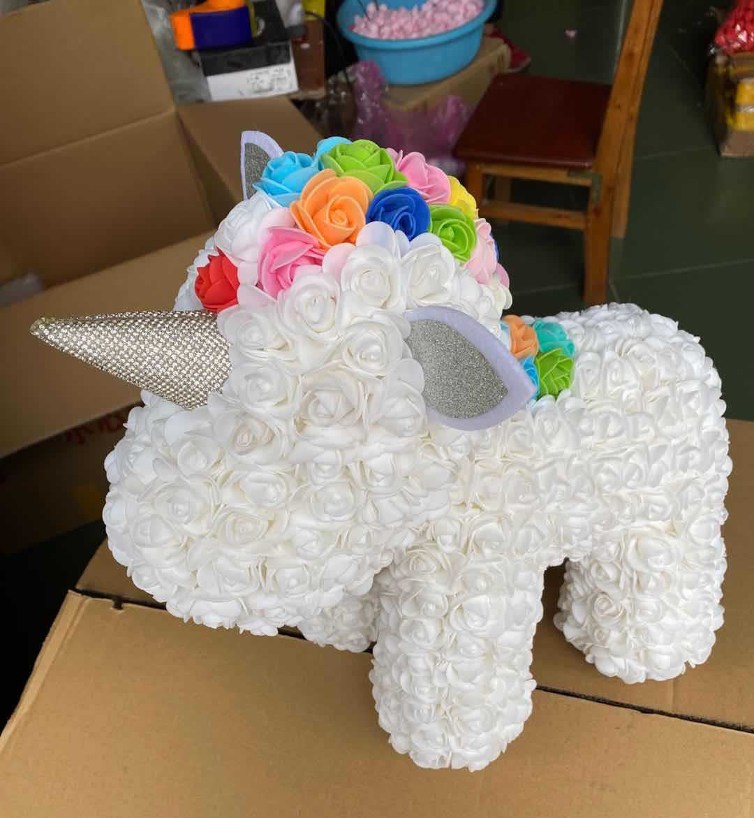 Unicorno di rose 3D