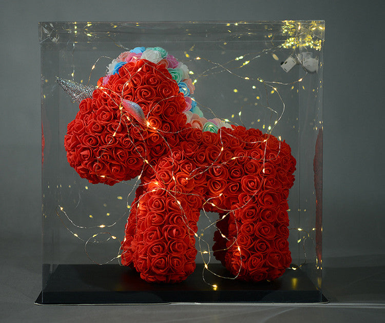 Unicorno di rose 3D