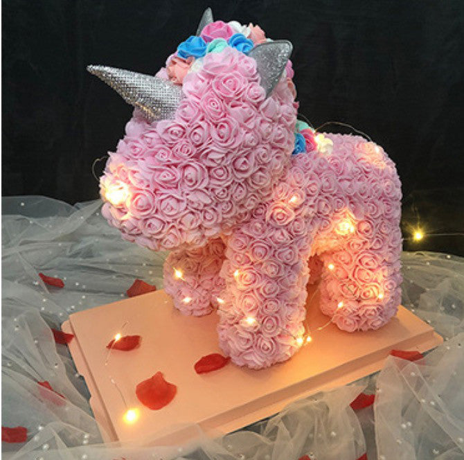 Unicorno di rose 3D