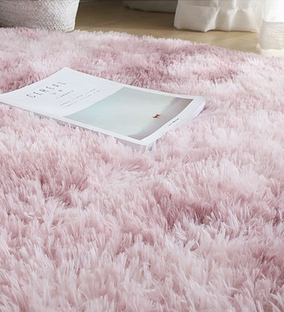 Tappeto peloso tondo multicolor