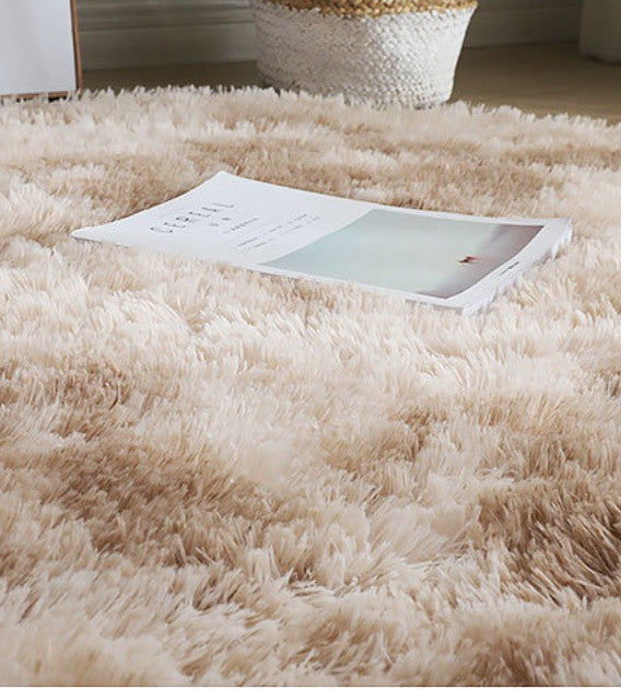 Tappeto peloso tondo multicolor