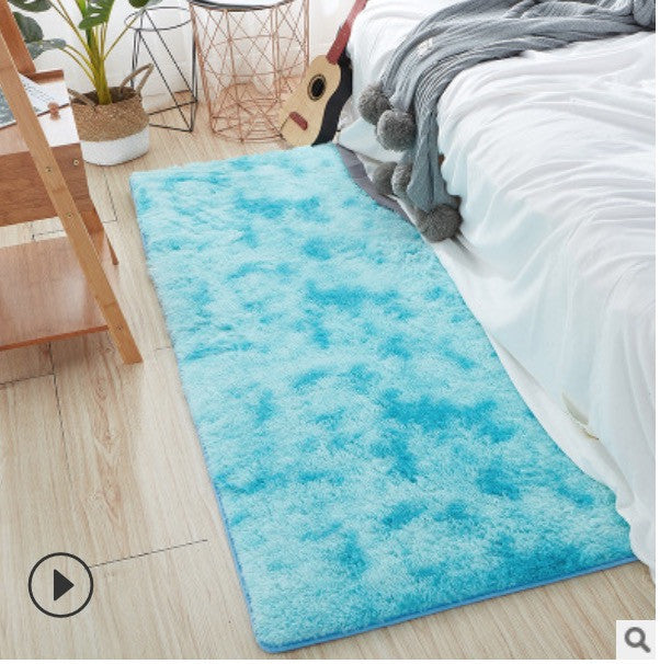 Tappeto peloso rettangolare multicolor