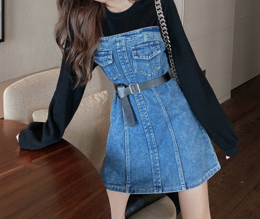 Minidress denim felpa Hasga