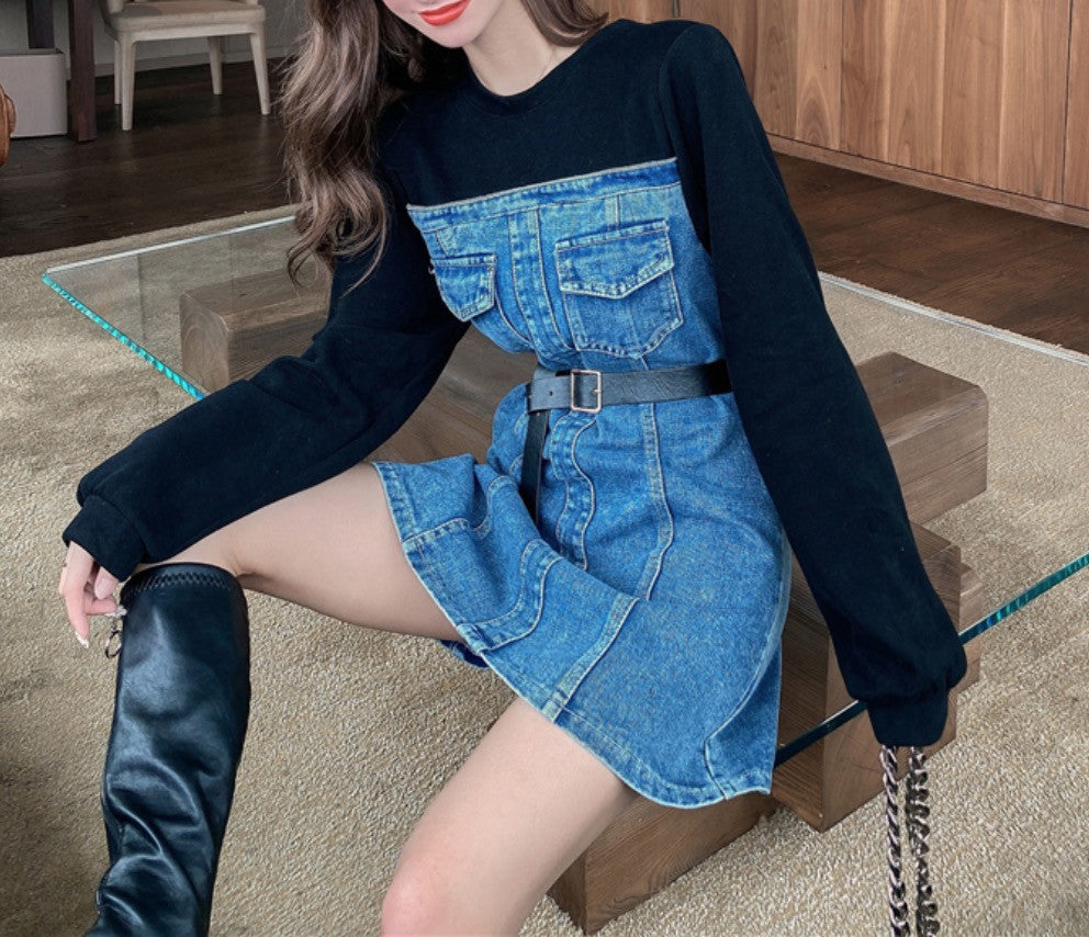 Minidress denim felpa Hasga