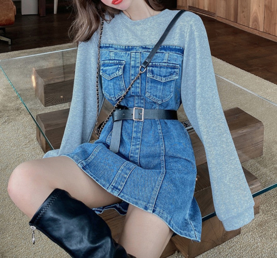 Minidress denim felpa Hasga