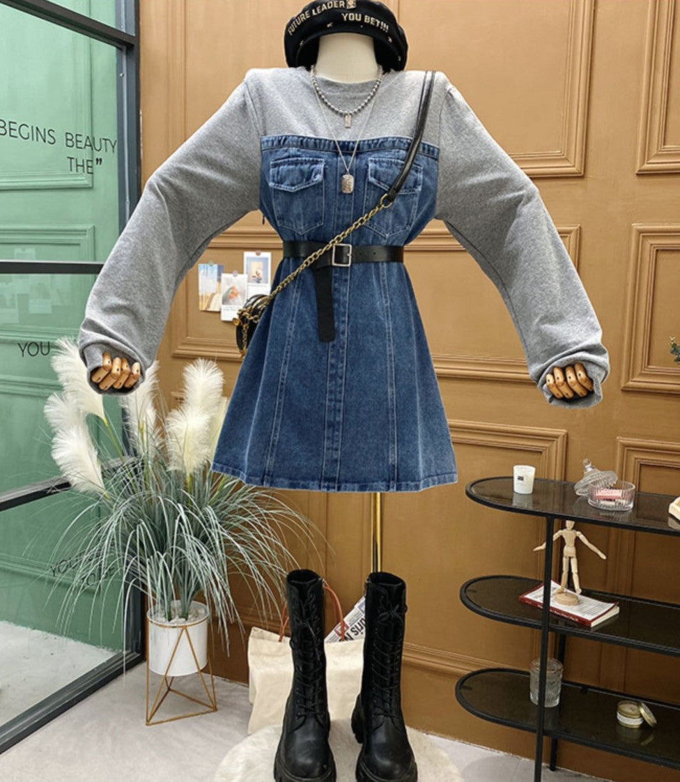 Minidress denim felpa Hasga