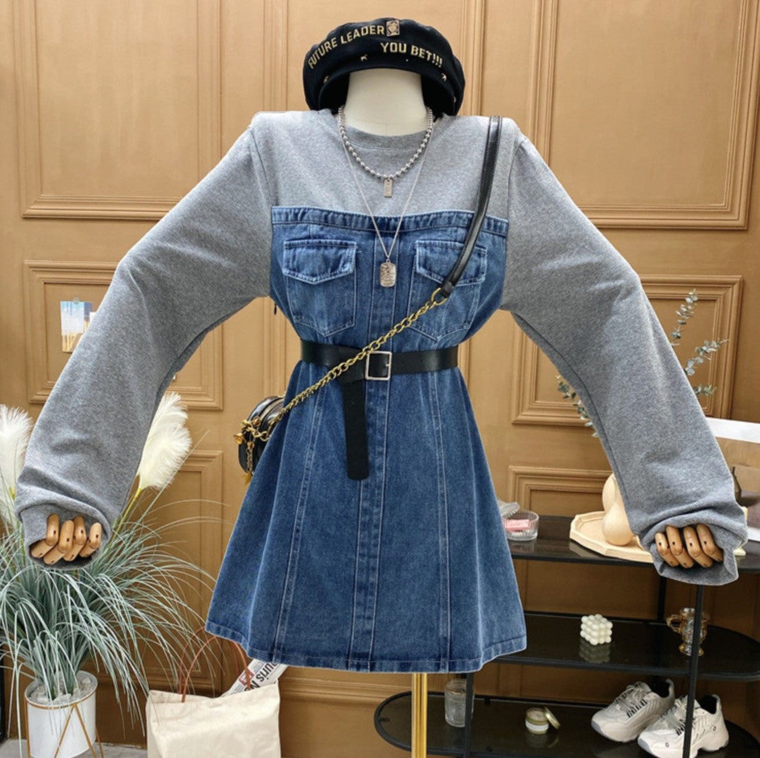 Minidress denim felpa Hasga