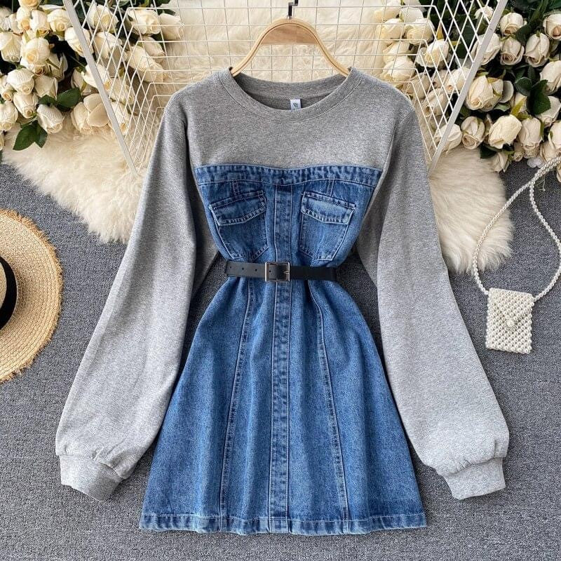 Minidress denim felpa Hasga