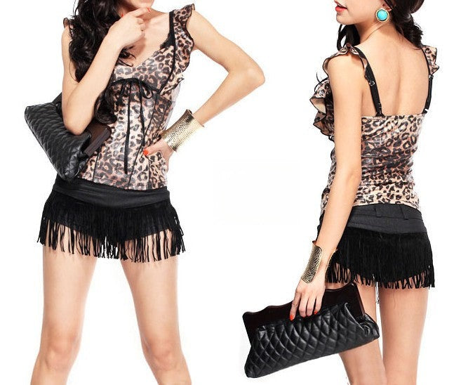 Shorts Frange dettaglio frange variante marrone — Dream Shop