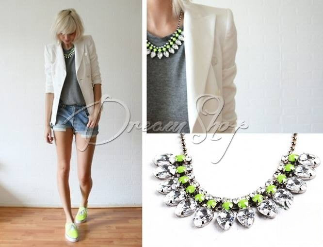 Collana Neon Krizia - dettaglio brillanti fluo | Dream Shop