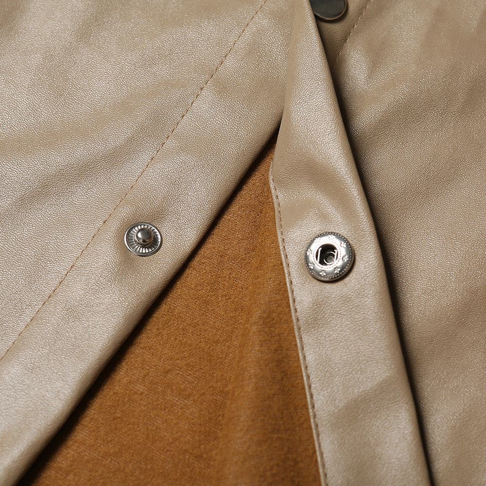 Trench-camicione ecopelle camel