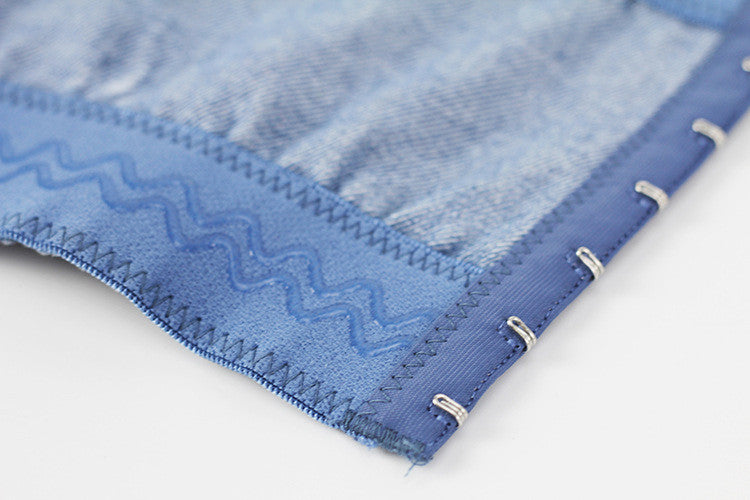 Corpetto denim rombi strass