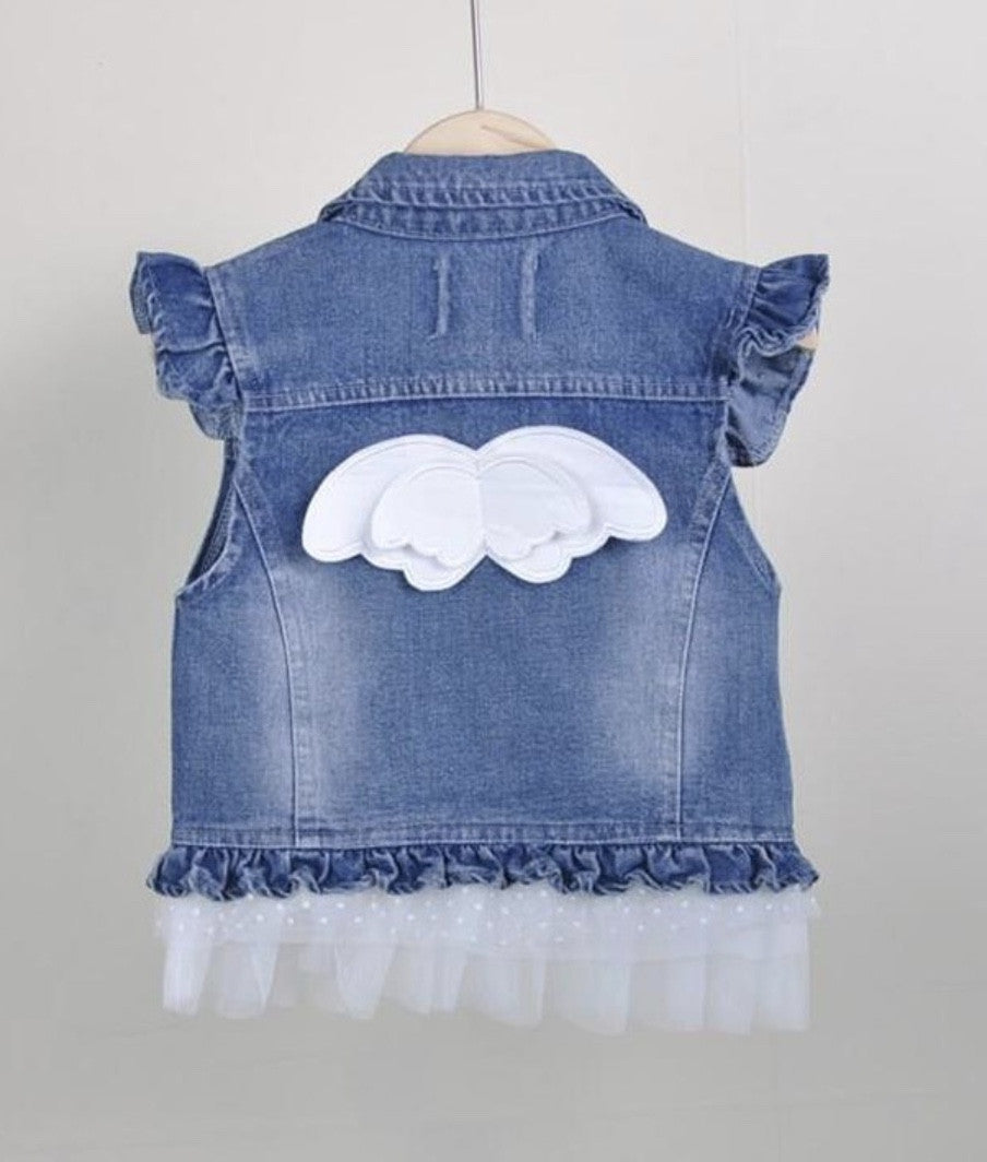 Mini smanicato jeans baby froufrou