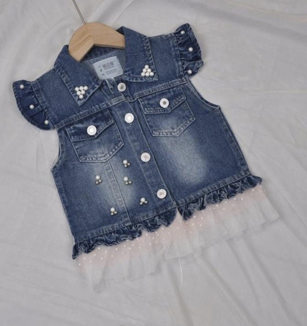 Mini smanicato jeans baby froufrou