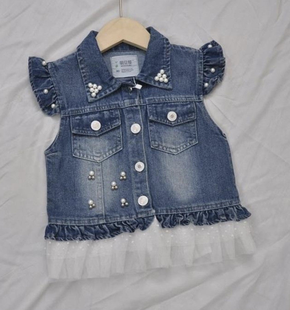 Mini smanicato jeans baby froufrou