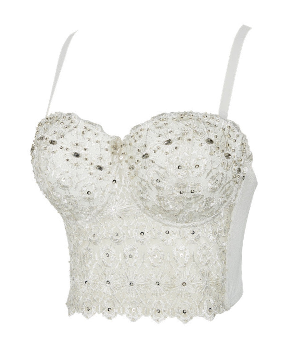 Top pizzo e strass Figi