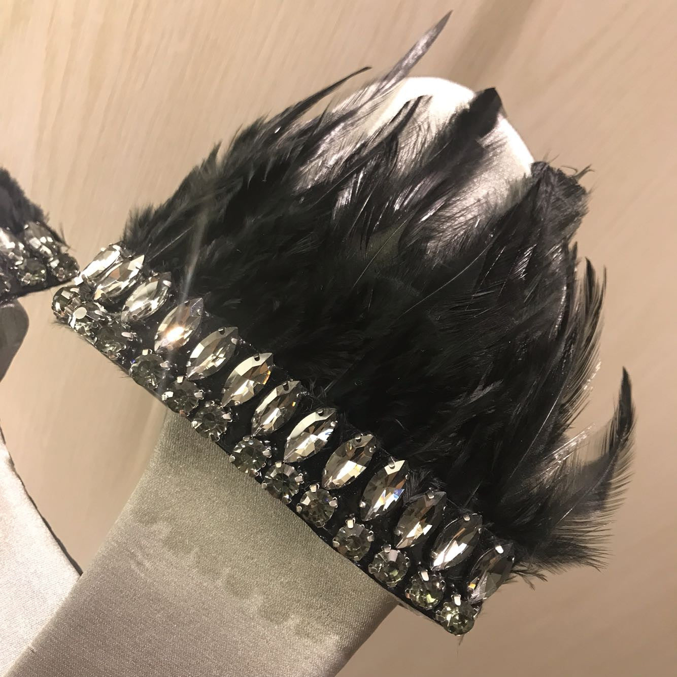 Ciabattine plumage e strass