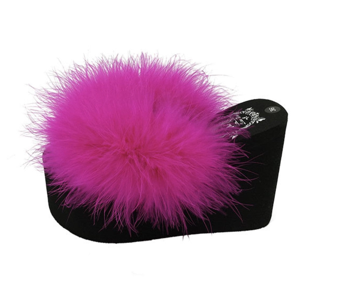 Ciabatte platform piume