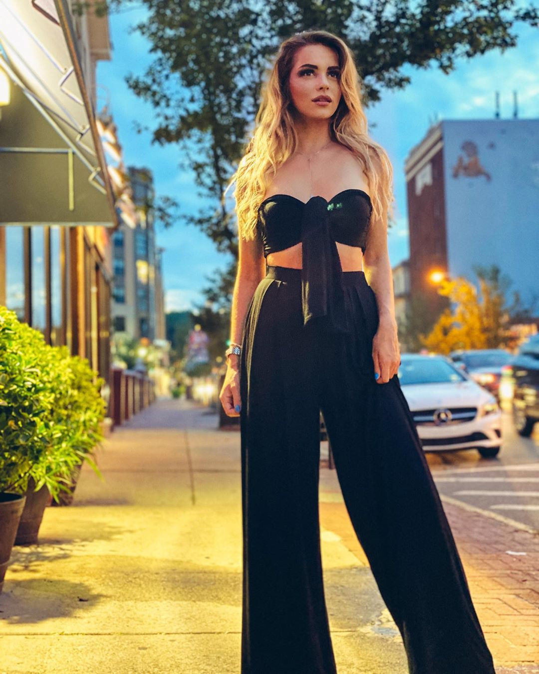 Completo top e pants morbidi nodo