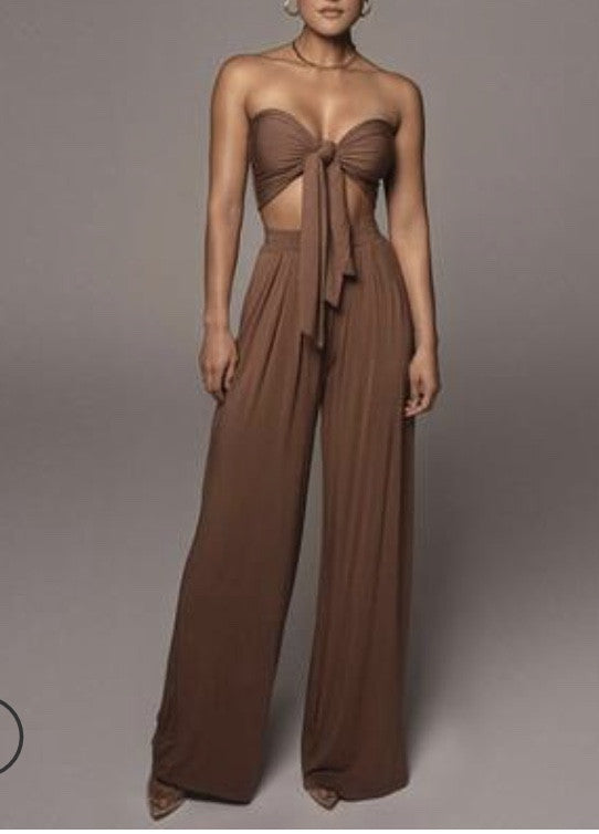 Completo top e pants morbidi nodo