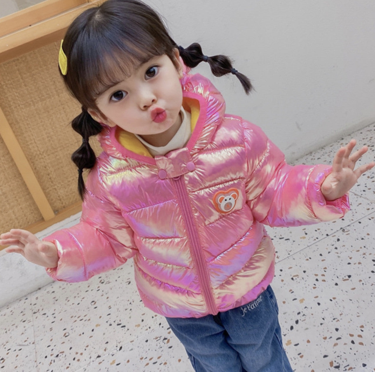 Baby piumino con orecchie bear