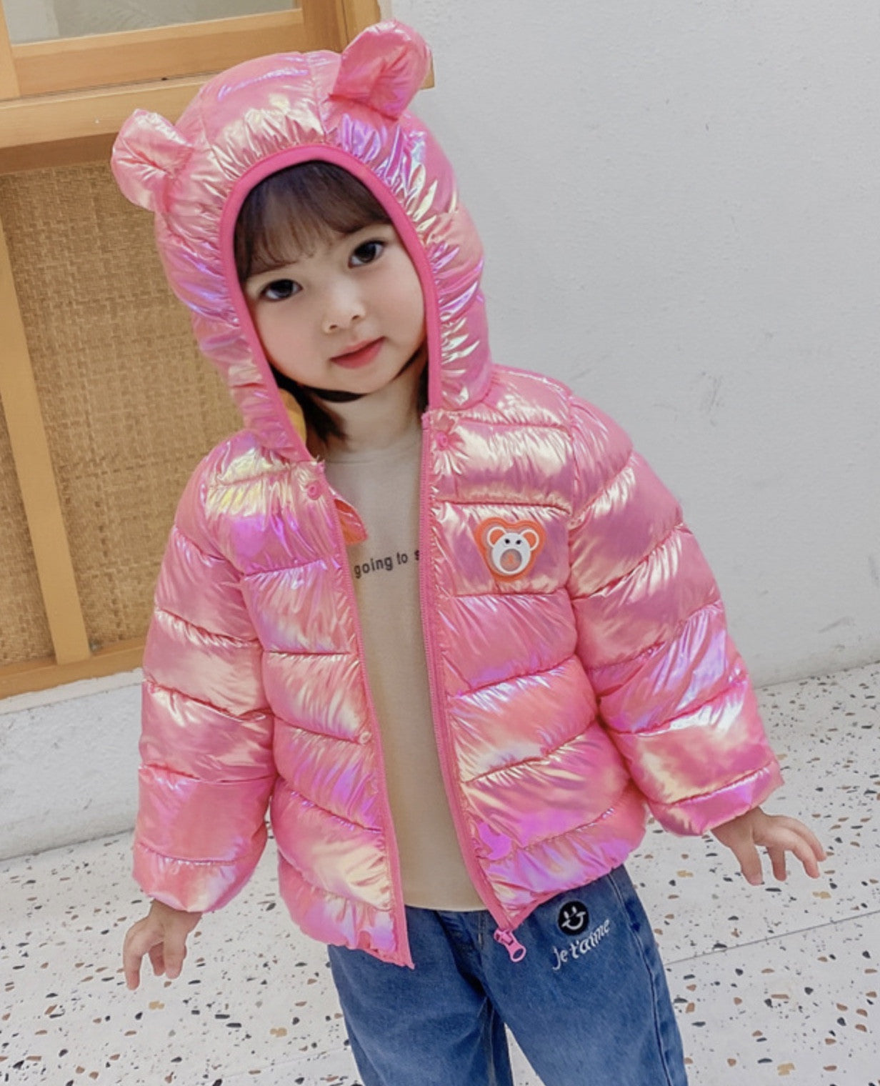 Baby piumino con orecchie bear