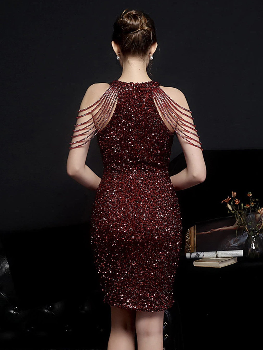 Abito shoulder strass