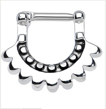 Anillo de clic para septum con luna azteca