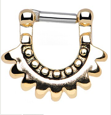 Anillo de clic para septum con luna azteca