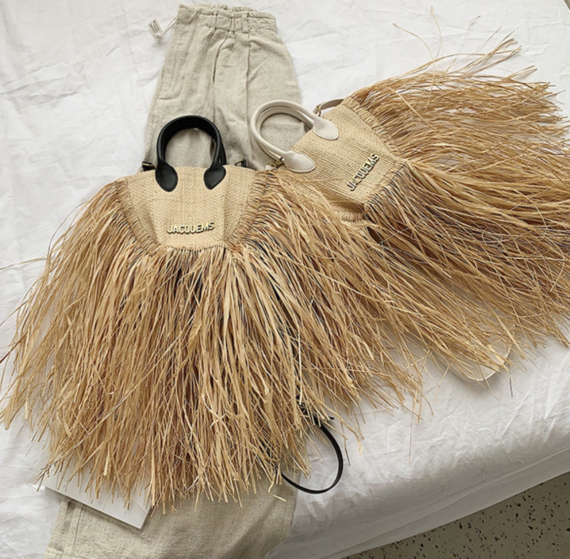 Borsa paglia frange Coco's
