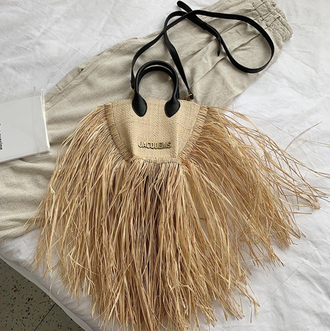 Borsa paglia frange Coco's