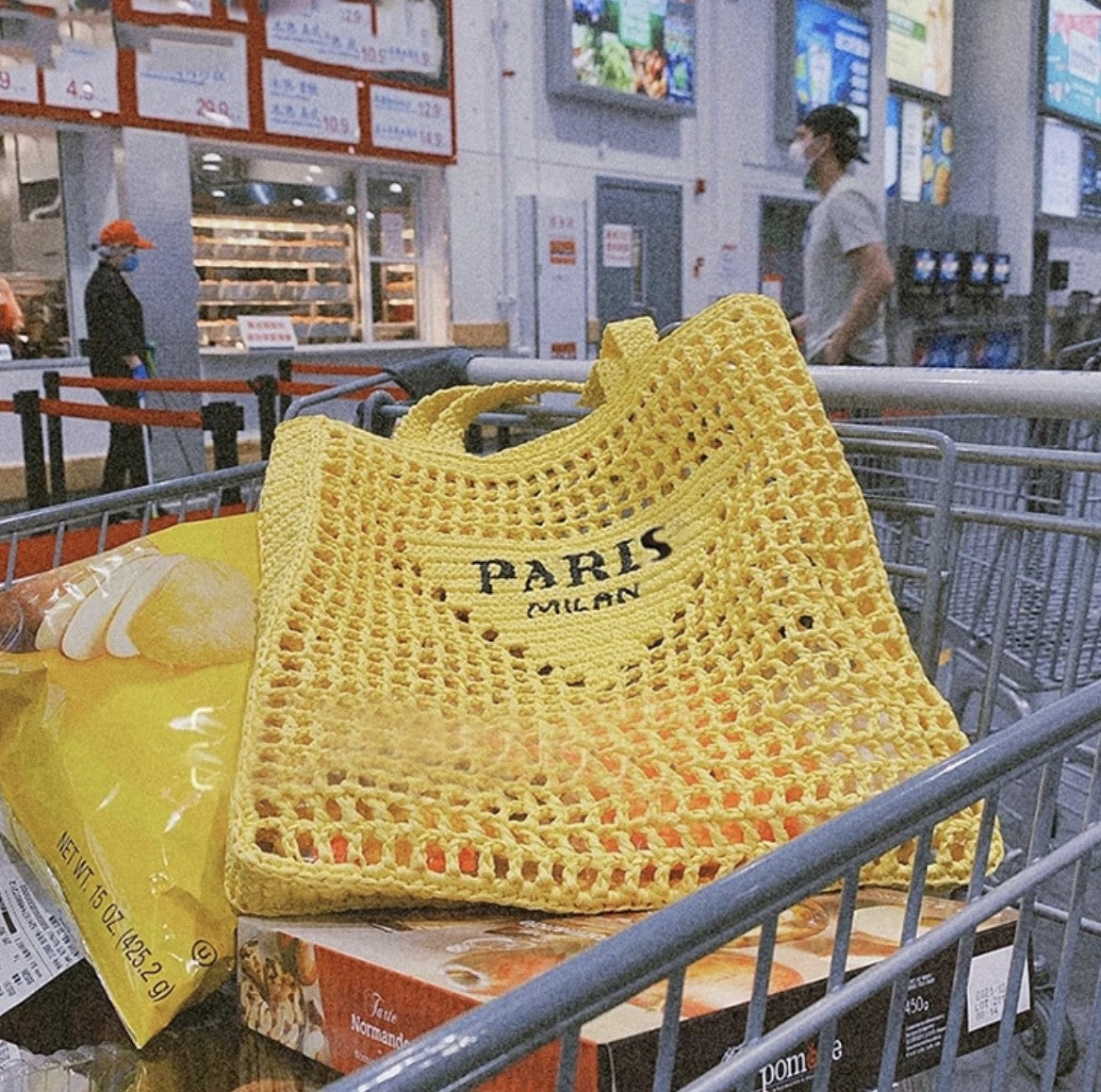 Borsa spiaggia paglia Paris squared